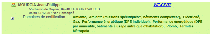 extrait annuaire officiel diagnostiqueurs certifiés
